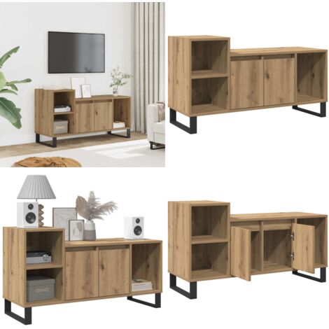 Mueble para TV madera de ingeniería roble artisan 100x35x55 cm - Madera de ingeniería - Mueble de roble