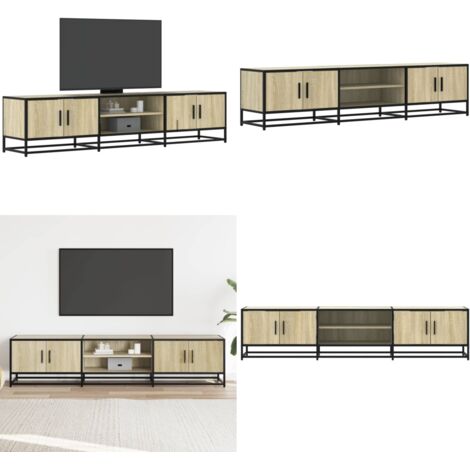Mueble para TV madera de ingeniería roble Sonoma 180x35x41 cm - Madera de ingeniería - Mueble de TV con estantes