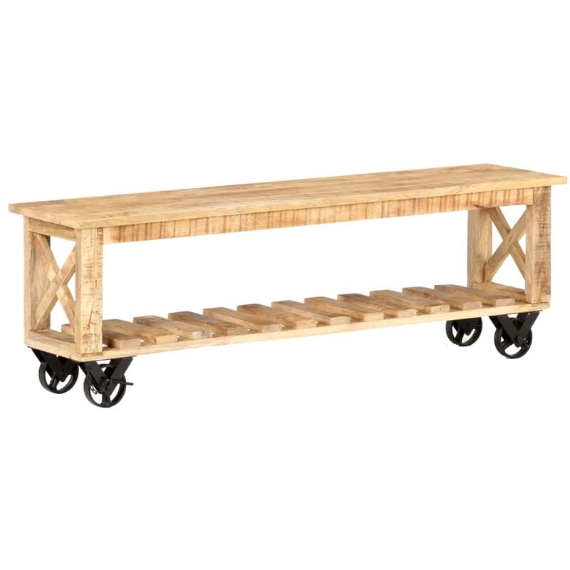 

Mueble para TV madera de mango rugosa 130x30x42 cm