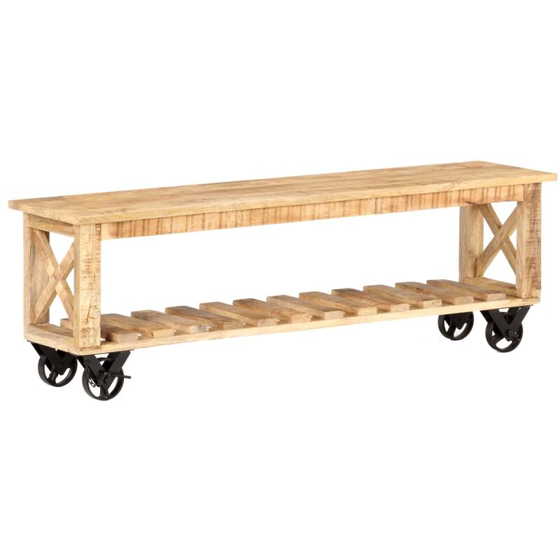 

Mueble para TV madera de mango rugosa 130x30x42 cm - Marrón