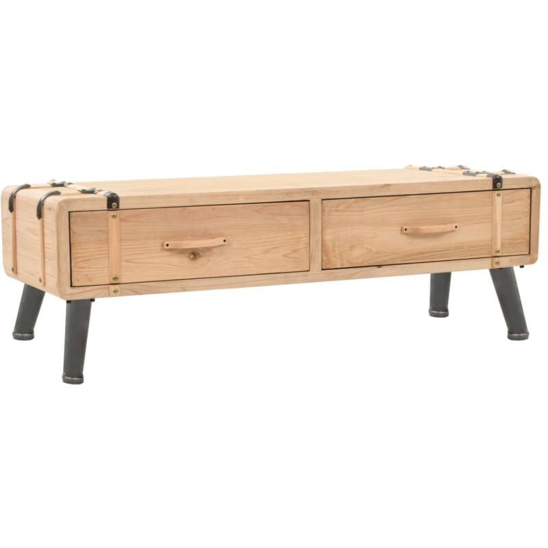 

Mueble para TV madera maciza de abeto 120x33x35 cm - Marrón - Vidaxl