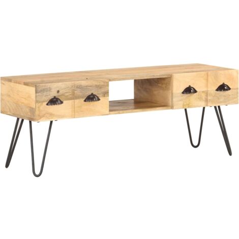 Mueble para TV madera maciza de mango 120x35x45 cm