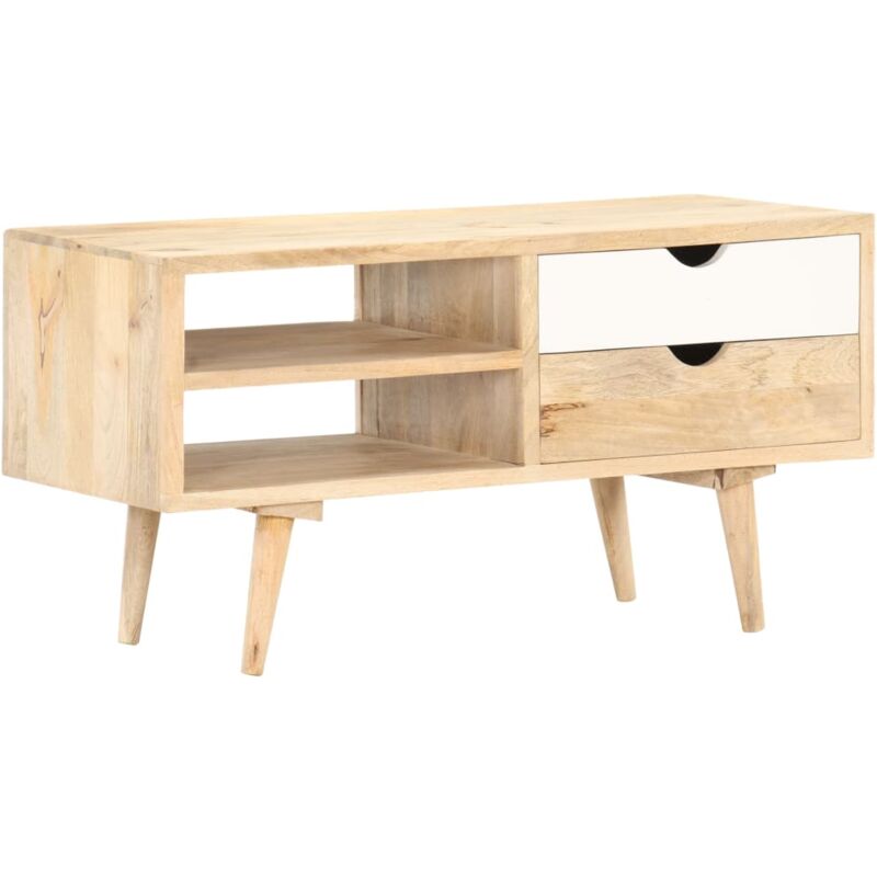 

vidaXL Mueble para TV madera maciza de mango 90x35x45 cm - Marrón