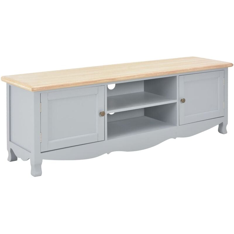

Mueble para TV madera maciza de mango gris 120x30x40 cm