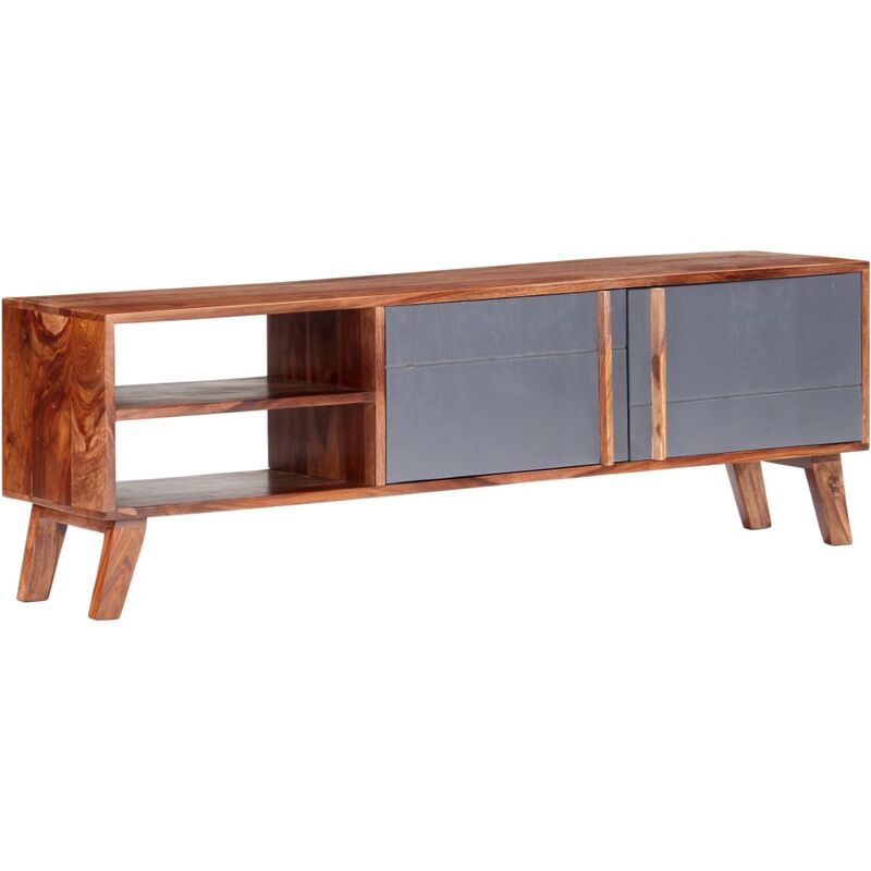 

Mueble para TV madera maciza de sheesham gris 140x30x45 cm - Gris