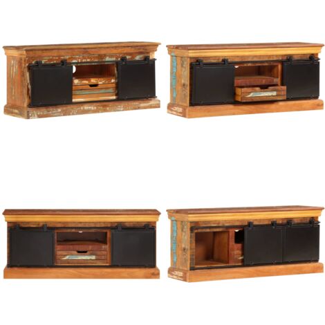 Mueble para TV madera maciza reciclada 110x30x45 cm - Madera reciclada - Mueble vintage