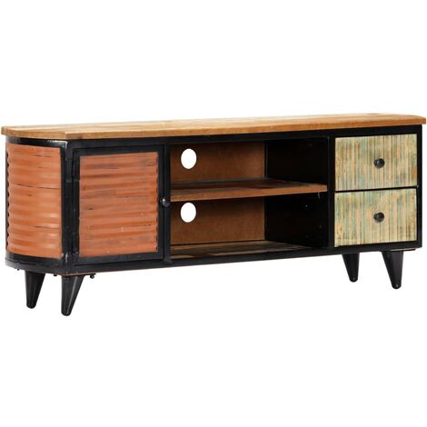 vidaXL Mueble para TV madera maciza reciclada 120x30x45 cm - Marrón