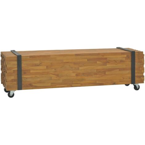 Mueble para TV madera teca macizo 110x30x32,5 cm