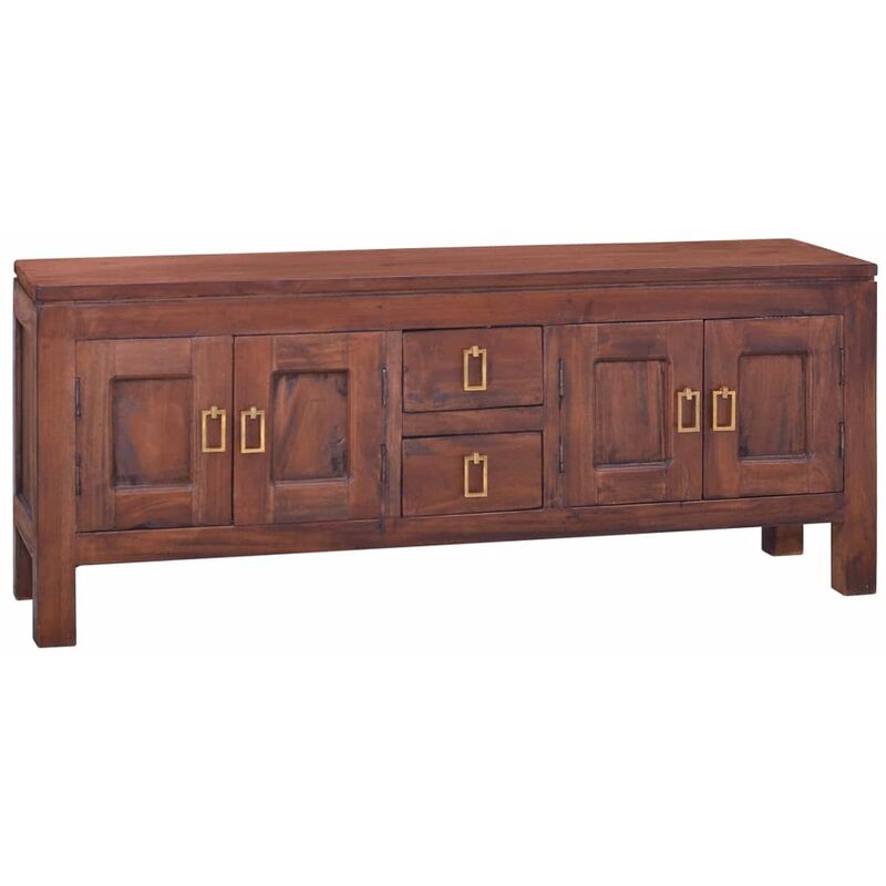 

Happyshopping - Mueble para TV marron clasico madera maciza caoba 110x30x45 cm