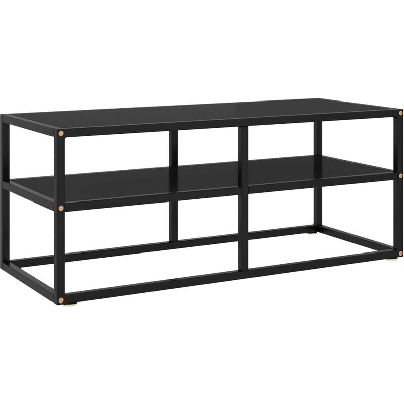 

Mueble para TV negro de vidrio negro 100x40x40 cm - Negro