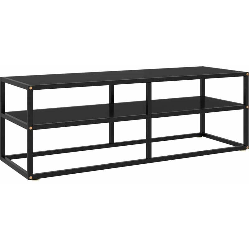 

Mueble para TV negro de vidrio negro 120x40x40 cm - Negro