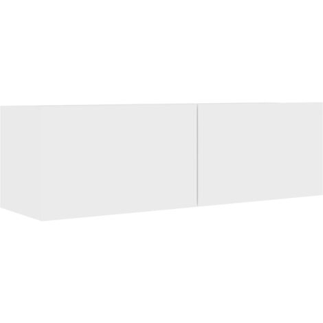 Mueble Salon para TV pared madera contrachapada blanco 100x30x30 cm vidaXL