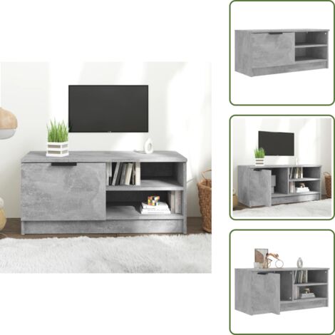 Mueble para TV - vidaXL Mueble de TV madera contrachapada gris hormigón 80x35x36,5 cm - Mueble de almacenamiento