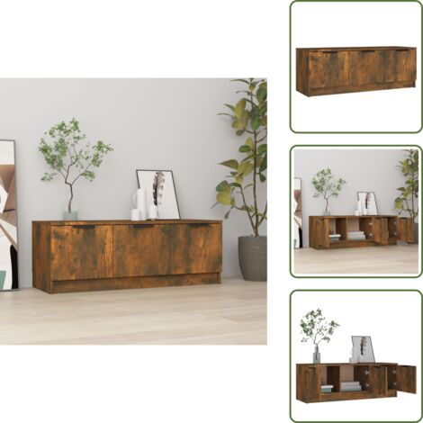 Mueble para TV - vidaXL Mueble de TV madera contrachapada roble ahumado 102x35x36,5 cm - Armario para TV
