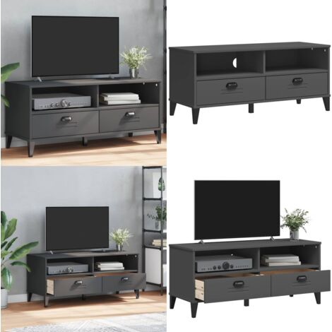 Mueble para TV VIKEN madera de ingeniería gris antracita - Madera de ingeniería - Mueble industrial