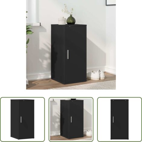 Mueble para zapatos - Mueble zapatero de madera contrachapada negro 32x35x70 cm