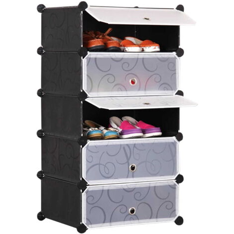 Mueble para zapatos Valora, modular, con 5 niveles, para entrada y vestidor