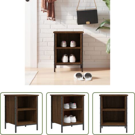 Mueble para zapatos -  Zapatero madera de ingeniería marrón roble 38x35x50 cm