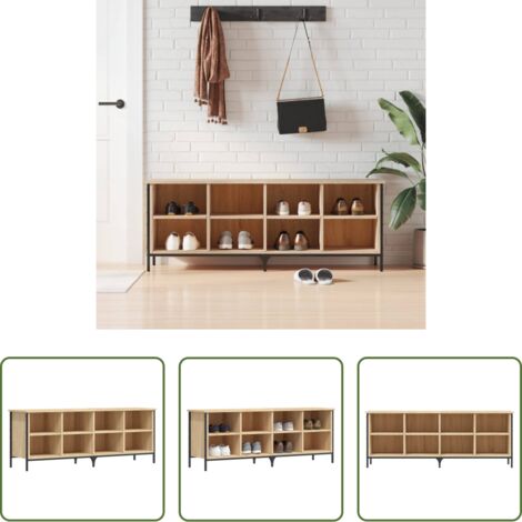 Mueble para zapatos -  Zapatero madera de ingeniería roble Sonoma 131x35x50 cm