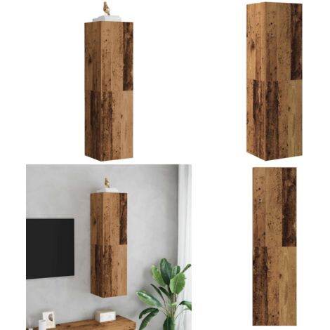 Mueble pared de TV madera ingeniería envejecida 30,5x30x110 cm - Armario de TV - Muebles decorativos