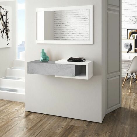 Mueble Recibidor Natural-Blanco 102 X 35,50 X 73 Cm - Muebles Orencio - Ixia