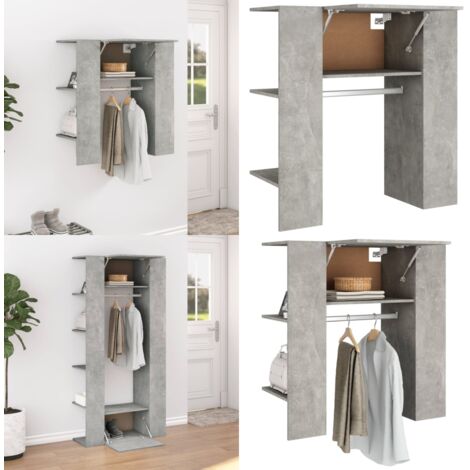 Mueble recibidor madera ingeniería gris hormigón 97,5x37x99 cm - Mueble de entrada - Almacenamiento