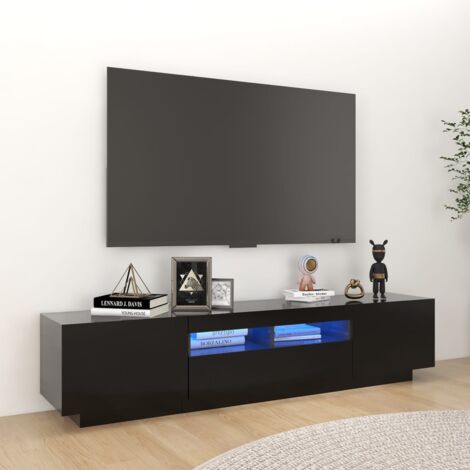 Mueble tv Beatriz 1 puerta 2 cajones 180 cm roble , negro