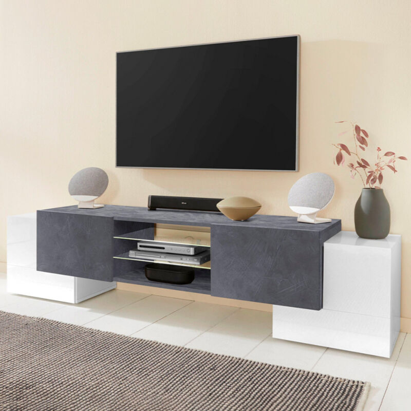 

Mueble TV 190cm 4 puertas 2 estantes diseño moderno Pillon Ardesia XL