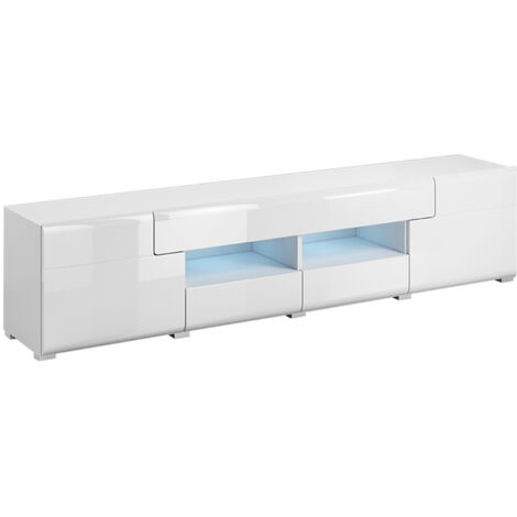 Mueble TV 2 puertas 2 cajones 208 cm Jules Blanco