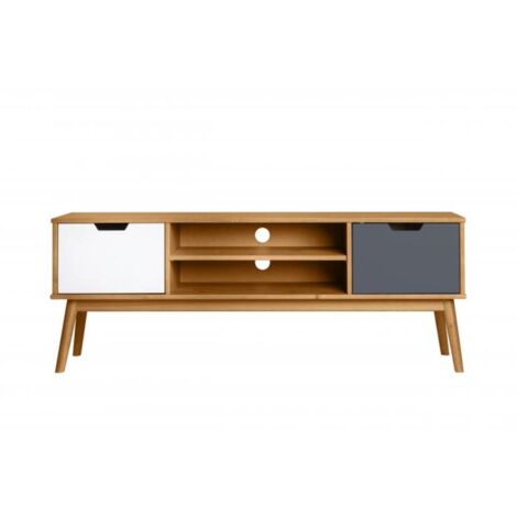 Mueble TV 2 puertas Cupido acabado natural, 140 cm (Ancho) 40 cm (Fondo) 52.5 cm (Alto.