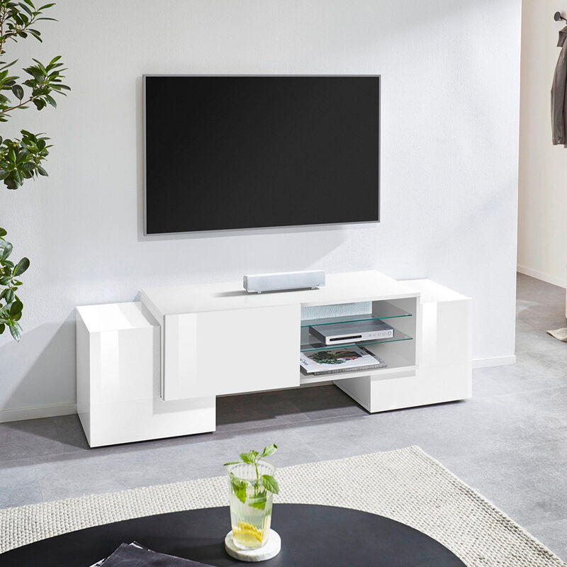 

Mueble TV 3 puertas 2 baldas 150cm salón diseño moderno Pillon M
