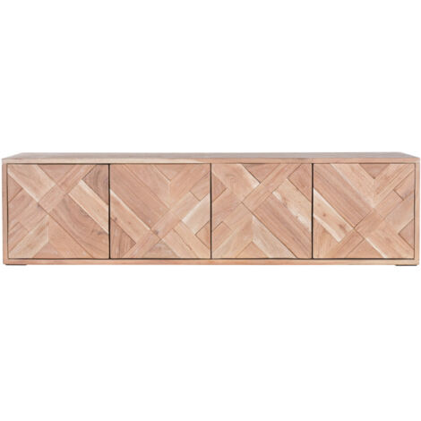 Mueble Tv Acacia Metal 125X40X32 Flotante