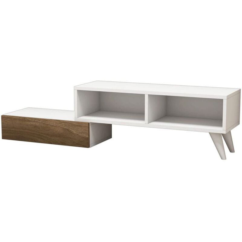 

Homemania Mueble para TV Active blanco y nogal 140x29,7x35 cm - Multicolor