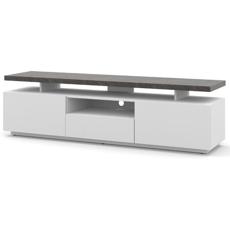 Mueble TV ADAM 180 cm blanco mate / hormigón oscuro
