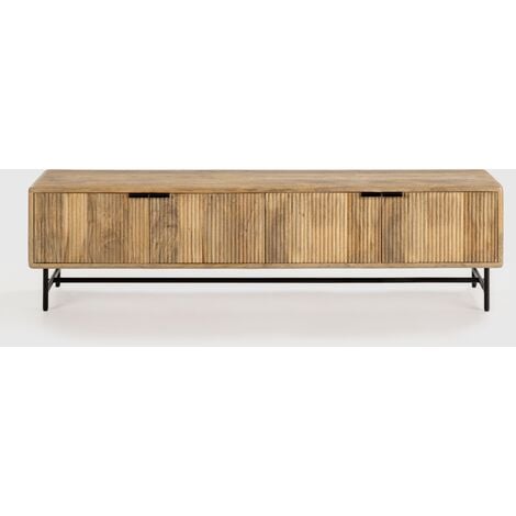 Mueble TV madera maciza mango / mármol / hierro 170x40x50cm - Terraendins
