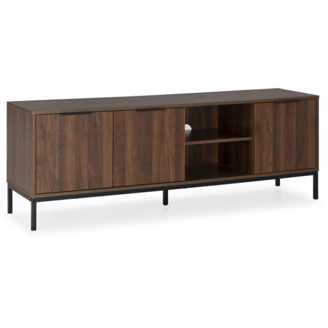 Mueble Tv Auri 3 puertas color Nogal