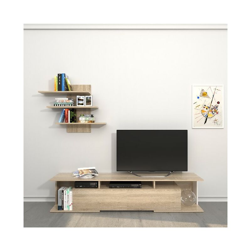

Mueble TV Bounty - con estanterias, estantes, puertas - de la sala de estar - Sonoma en Madera, 170 x 32 x 36 cm