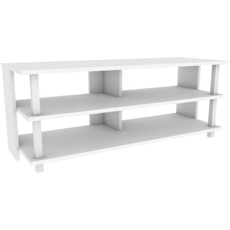 Mueble TV con compartimentos - Blanco