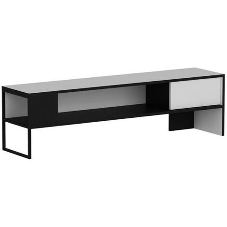 Mueble tv Concord blanco y negro 150x35xh.42 cm.