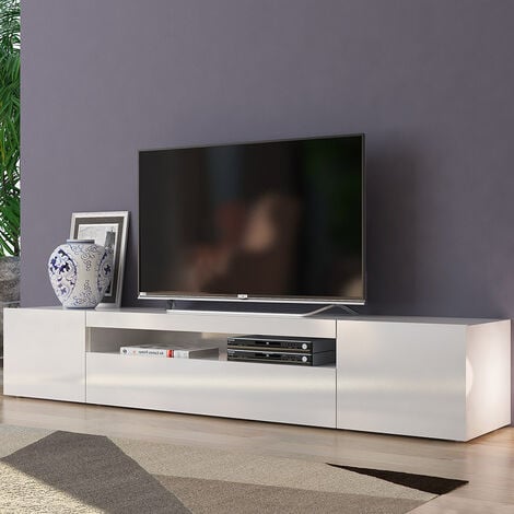 Mueble TV de diseño con puertas abatibles de cajón 200cm Daiquiri White L - 20.000000