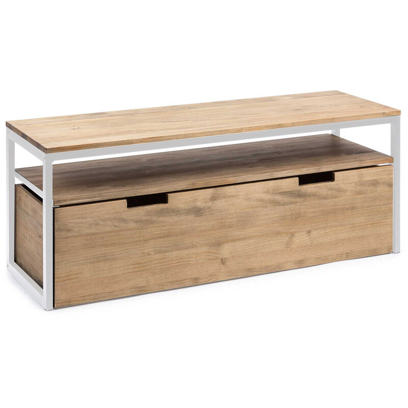 

Mueble TV ECO Three Industrial Vintage – 40x120x45 cm. Blanco.
