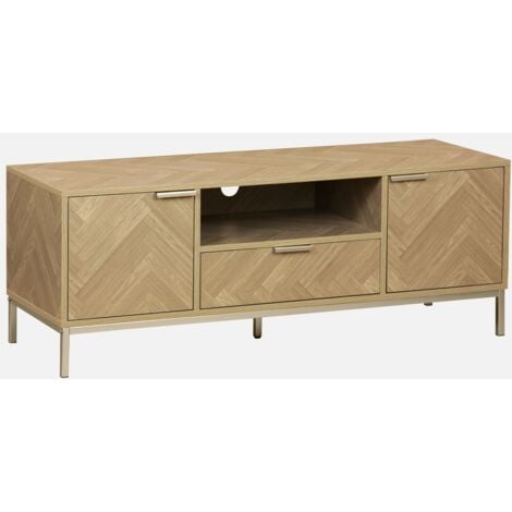 SWEEEK Mueble TV efecto madera en espiga 120cm