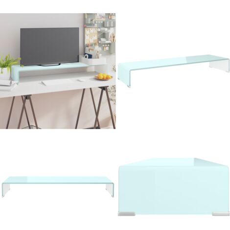 Mueble TV/Elevador de monitor cristal verde 100x30x13 cm - Estante de vidrio - Soporte de TV