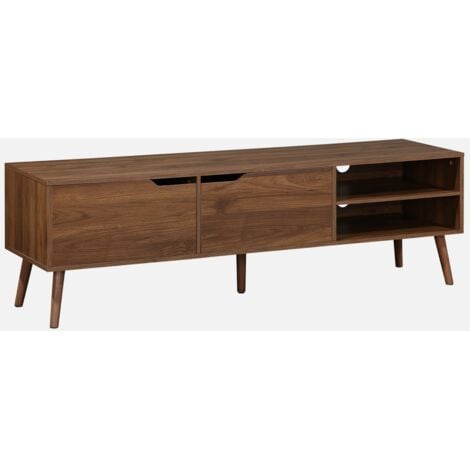 SWEEEK Mueble TV en acabado estilo nogal con 2 puertas, 160cm