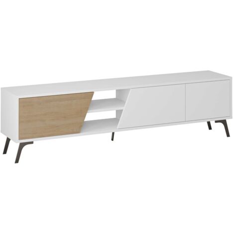 Mueble Tv Fiona 180 Cm Blanco Roble