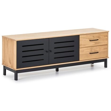 Mueble TV nórdico de madera clara 180 cm FREDDY - Miliboo