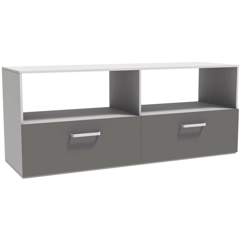 

Mueble TV Irma 95 cm Blanco/Puertas Grises