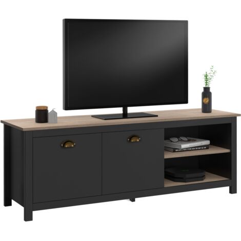 Mueble TV ISIS 140 cm madera vintage y negro