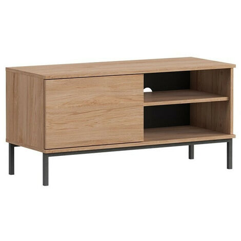 Mueble TV Lomsore 100, Luminoso madera, Número de puertas: 1, Número de cajones: 0, 101x50x41cm