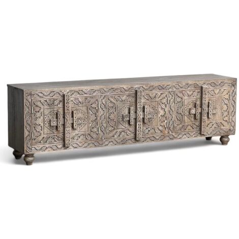 Mueble Tv Madera 200X40X61 Tallado